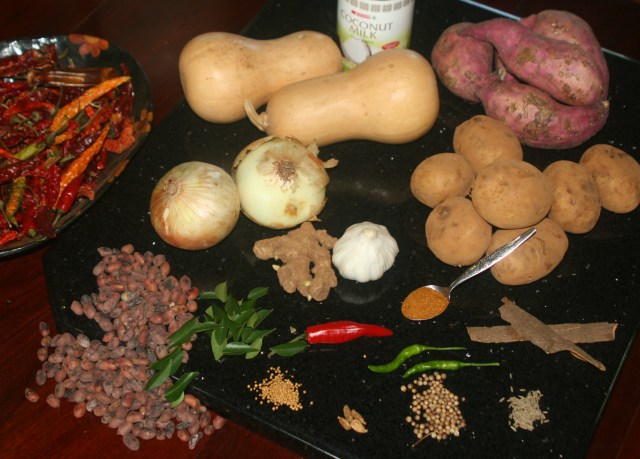 ingredients for an African curry