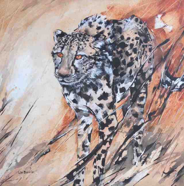 Cheetah Hunting, acrylic on stretched canvas, 60 x 60 cm