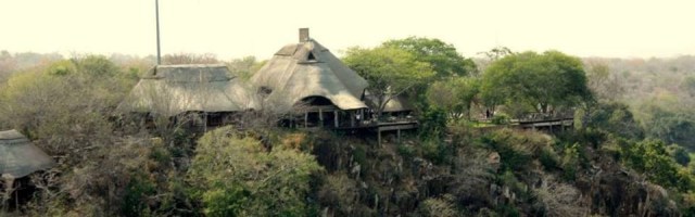 The main lodge from the air