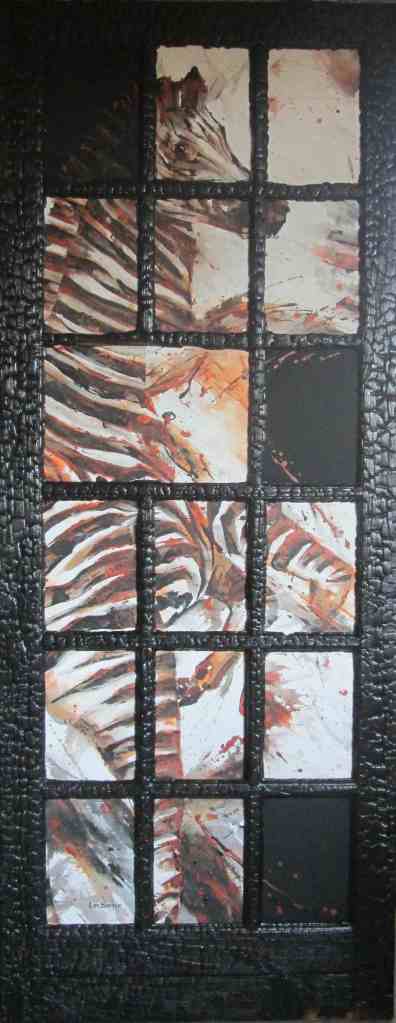 Zebra Portal - acrylic and wood - 200 x 100 cm 