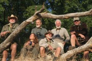 Clive, Rolf Chenaux-repond, John Shaw, Steve, Clare and Dad in Gonarezhou