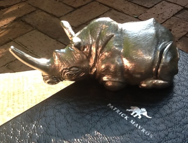 silver rhino by Patrick Mavros -med res