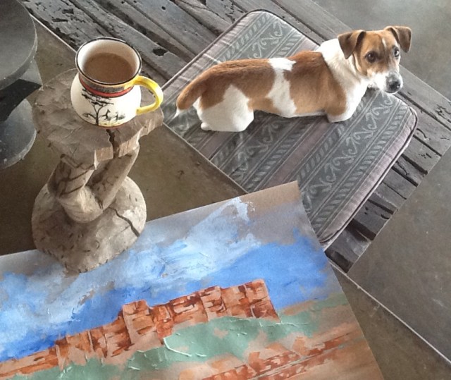 hot chocolate and Jack Russell.....