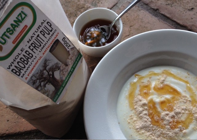 baobab powder and yoghurt breakfast....