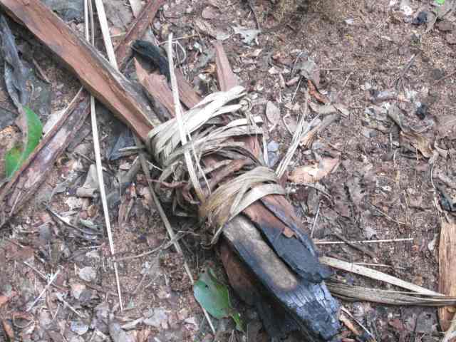smoking sticks tied by Lala palm fronds