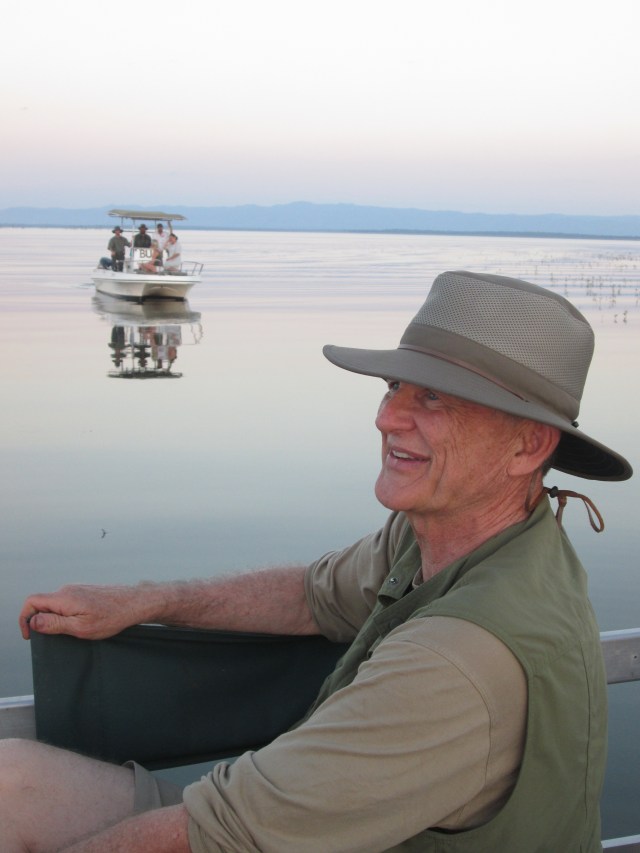 Will Smith, with Shelley Cox approaching over the lilac sunset waters.....