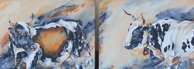a-pregnant-cow-and-an-old-nguni-cow-acrylic-on-stretched-canvas-each-panel-2-x-3-feet