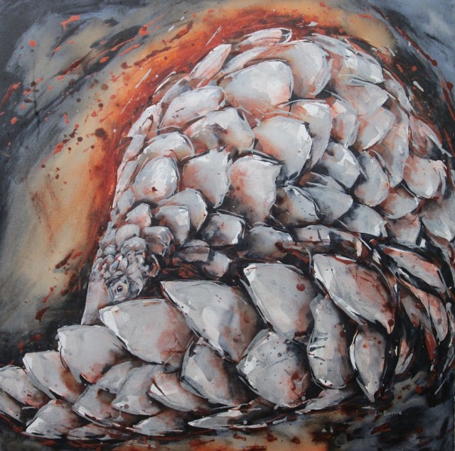 Red Earth Pangolin in the Moonlight, acrylic on stretched canvas, 3 x 3 feet lo res.jpg