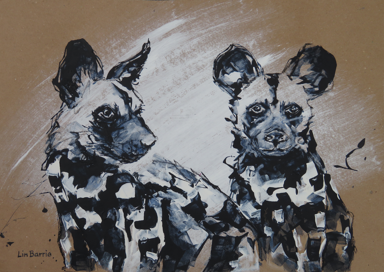 Puppy Love I, acrylic on brown craft paper, 34 x 47 cm (A3) lo res.jpg