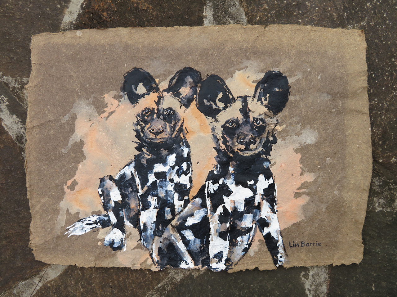 Pups, acrylic on handmade paper, 42 x 59 cm lo res.jpg